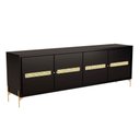 Ver imagem 4 de Balcão Buffet Paraty 220 Cm Laca Pés Metal e Palhinha Preto