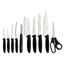 Jogo de Facas Plenus com Laminas em Aco Inox e Cabos de Polipropileno Preto 10 Pecas - 1