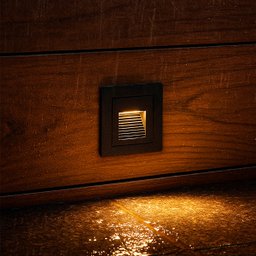 2 Balizador para Embutir Parede Preto Mini Led Externo Lup76 - 3