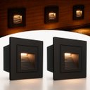 Ver imagem 1 de 2 Balizador para Embutir Parede Preto Mini Led Externo Lup76