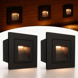 2 Balizador para Embutir Parede Preto Mini Led Externo Lup76 - 1