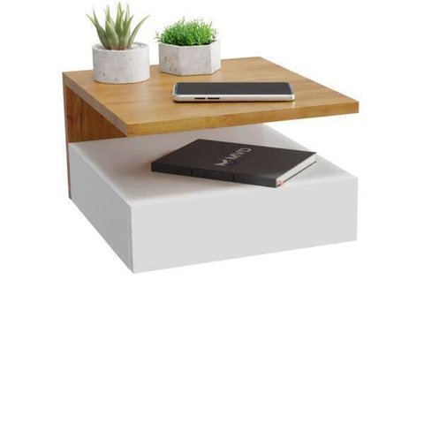 Mesa de Cabeceira Suspensa com Gaveta e Prateleira MVD Móveis