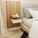 Ver imagem 2 de Mesa de Cabeceira Suspensa com Gaveta e Prateleira MVD Móveis