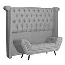 Ver imagem 1 de Conjunto Sienna Cabeceira e Recamier King 195 cm Linho Cinza