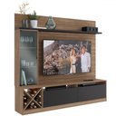 Ver imagem 2 de Rack com Painel para Tv até 50 Polegadas Coliseu 3 Portas Marrom/preto - Panorama Móveis