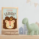Ver mais imagens de Kit 4 Quadros Infantil Leão Animais Bichos Frases 20x30cm Titulo Moldura Mel