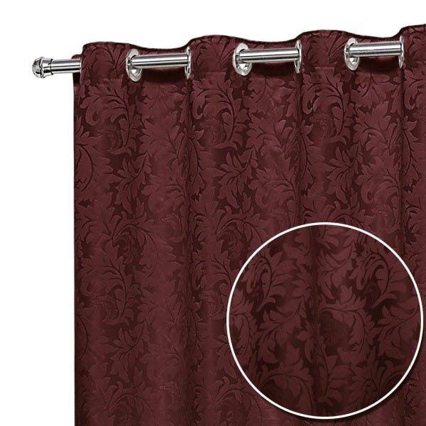 Cortina Jacquard Sala E Quarto 3 00mts X 2 50mts Esticado:Vinho