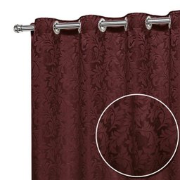 Cortina Jacquard Sala E Quarto 3 00mts X 2 50mts Esticado:Vinho - 1