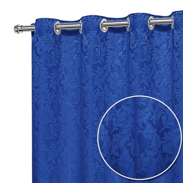 Cortina Jacquard Sala E Quarto 3 00mts X 2 70mts Esticado:Azul