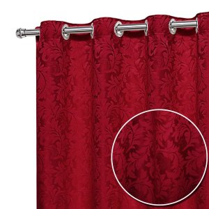 Cortina Jacquard Sala E Quarto 5 00mts X 2 50mts Esticado:Vermelho