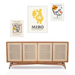 Set 3 Quadros Miró Matisse Picasso:moldura Preta - 2