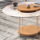 Ver imagem 4 de Painel Suspenso Lets Cinamomo Off White com Mesa de Centro Sky com Tampo de Vidro Cinamomo - Hb Mó