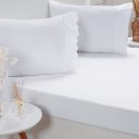 Ver imagem 3 de Jogo de Cama Solteiro Broderie 2 Pçs Bordado Inglês 88x188x30cm Branco