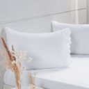Ver imagem 2 de Jogo de Cama Solteiro Broderie 2 Pçs Bordado Inglês 88x188x30cm Branco