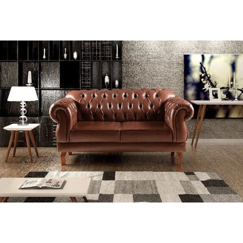 Namoradeira Chesterfield Elisabeth Via Encanto / Marrom ()