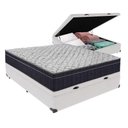 Ver imagem 1 de Cama + Box com Baú Viúva Colchão Ortobom D45 Firme Airtech Cor:branco