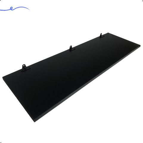 1 Prateleira Preta 80X25 Com Suporte Flutuante Mdf  Organizadora Decoração Cozinha Quarto Banheiro