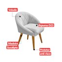 Ver imagem 6 de Poltrona Sala Decorativa Louis Veludo Branco Pés Palito Castanho