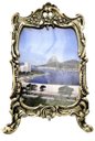Ver imagem 1 de Porta Retrato Em Bronze Colonial Foto Lembrança Retrô 20 x 13 Cm