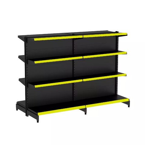 Gondola Centro 137 Fit Ate 2 Metros Preto 16 Bandeja Pe Amarelo