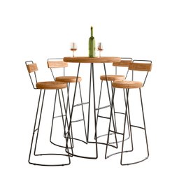 Conjunto Mesa Bistrô Com 4 Banquetas Aérea Gourmet York - 4