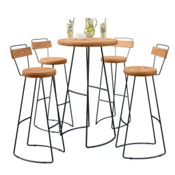 Conjunto Mesa Bistrô Com 4 Banquetas Aérea Gourmet York - 2