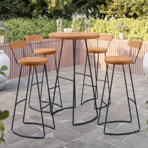 Conjunto Mesa Bistrô Com 4 Banquetas Aérea Gourmet York