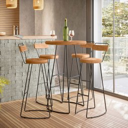 Conjunto Mesa Bistrô Com 4 Banquetas Aérea Gourmet York - 3