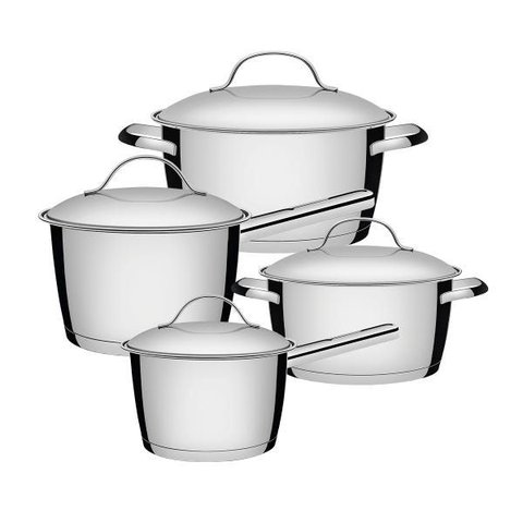Jogo de Panelas 4 Peças Inox Fundo Triplo Allegra Tramontina