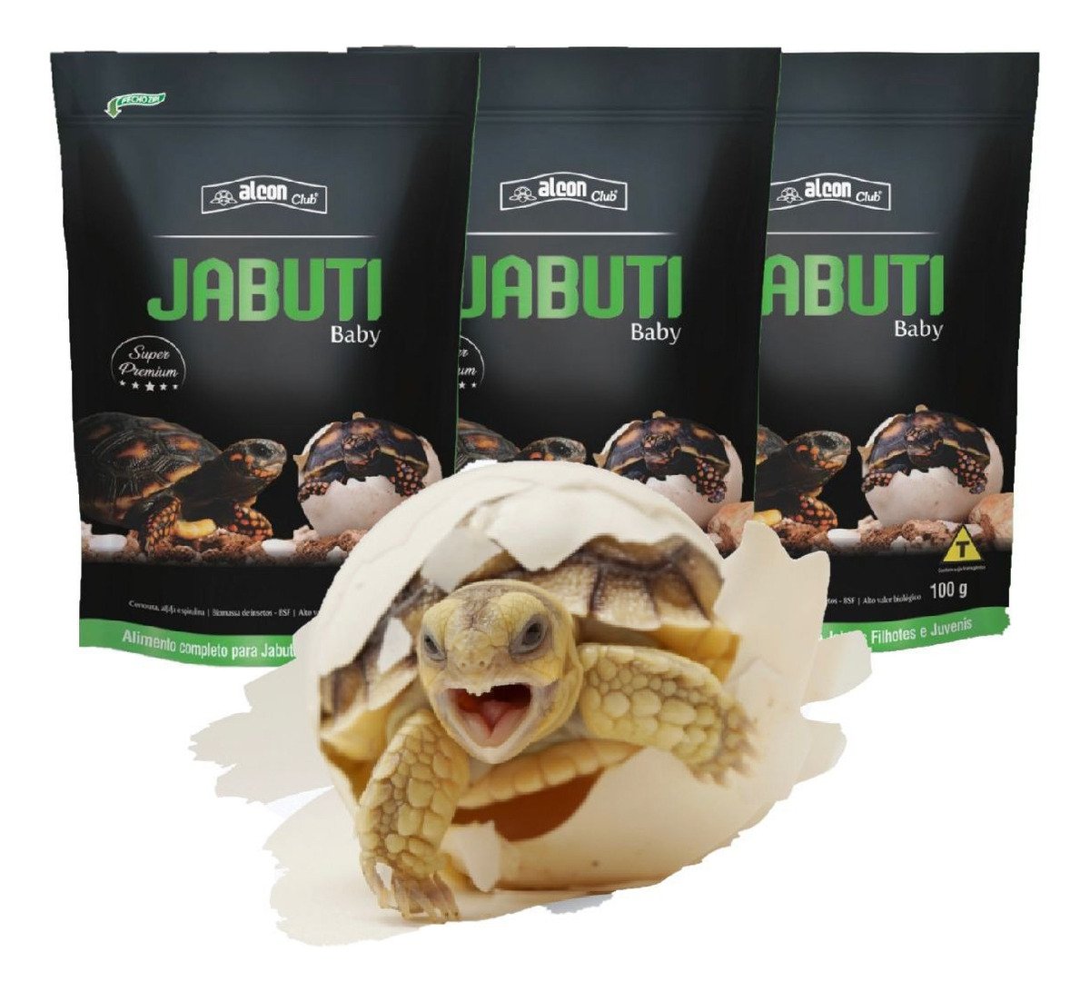 3 Pacotes Ração para Jabuti Filhote 100g Repteis Baby Alcon ...
