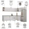 Armário de Cozinha Modulado de Canto 8 Peças Cp27 com Pia Inox Branco - Lumil Lumil Móveis - 3