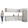 Armário de Cozinha Modulado de Canto 8 Peças Cp27 com Pia Inox Branco - Lumil Lumil Móveis - 5