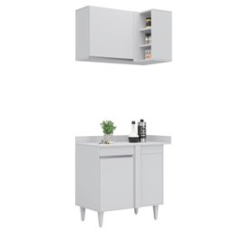 Armário de Cozinha Modulado de Canto 8 Peças Cp27 com Pia Inox Branco - Lumil Lumil Móveis - 13