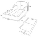 Ver imagem 2 de Cama com Colchão Solteiro Montessoriana Infantil Segura em Espuma Azul Marinho - Mr Estofados