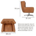 Ver imagem 3 de Poltrona Decorativa Malta Base Giratoria Courino Tcs 727 Moll