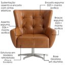 Ver imagem 5 de Poltrona Decorativa Malta Base Giratoria Courino Tcs 727 Moll