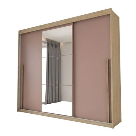 Guarda-roupa Casal Arcadia 3 Portas 6 Gavetas com Espelho Cappuccino/terracota - Panorama Móveis