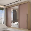 Ver imagem 3 de Guarda-roupa Casal Arcadia 3 Portas 6 Gavetas com Espelho Cappuccino/terracota - Panorama Móveis