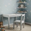 Ver imagem 1 de Conjunto Mesa e Cadeira Infantil com 3 Prateleiras de Canto Branco