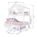 Ver imagem 2 de Treliche Casal/ Solteiro Casinha Dos Sonhos Kit Escada/ Escorregador Madeira Maciça Branco