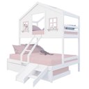 Ver imagem 3 de Treliche Casal/ Solteiro Casinha Dos Sonhos Kit Escada/ Escorregador Madeira Maciça Branco
