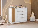 Ver imagem 4 de Guarda Roupa e Cômoda Infantil 1 Porta Ripada Ayla Branco – Phoenix Baby