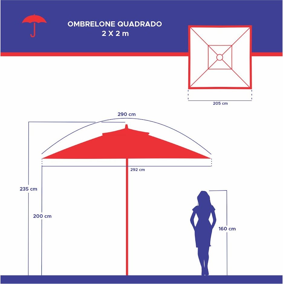 Ombrelone 2x2 Solasol Quadrado - 2