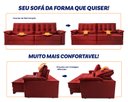 Ver imagem 6 de Sofá Retrátil Reclinável 250cm Ascari Suede Velut com molas Ensacadas - King House