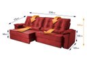 Ver imagem 3 de Sofá Retrátil Reclinável 250cm Ascari Suede Velut com molas Ensacadas - King House