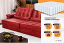 Ver imagem 4 de Sofá Retrátil Reclinável 250cm Ascari Suede Velut com molas Ensacadas - King House