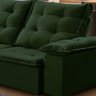 Sofá Retrátil 2,00M Mola Bonnel D28 Pillow Reclinável Texas Veludo Verde - Grandellar - 2