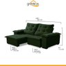 Sofá Retrátil 2,00M Mola Bonnel D28 Pillow Reclinável Texas Veludo Verde - Grandellar - 3