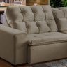 Sofá Grande 4,10M Retrátil Mola Bonel D28 Pillow Reclinável Alasca Veludo Bege - Grandellar - 2
