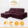 Sofá Retrátil 2,30M 4 Lugares Duplo Molejo Reclinável D28 Passion Veludo Roxo - Grandellar - 4